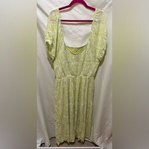 3XL Light green on/off shoulder dress